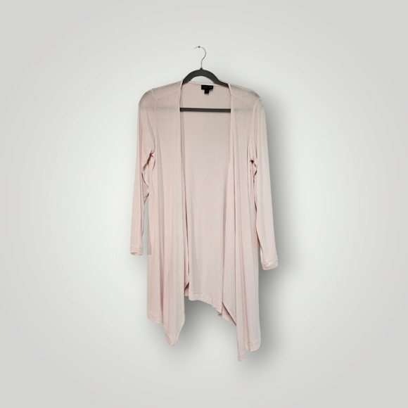J.Jill Wearever Collection Cardigan‎ Small Petite Blush Pink Drape Front - Picture 2 of 8